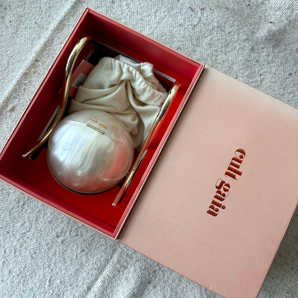 Cult Gaia Gold and Cream Spherical Clutch - Picture 3 of 9